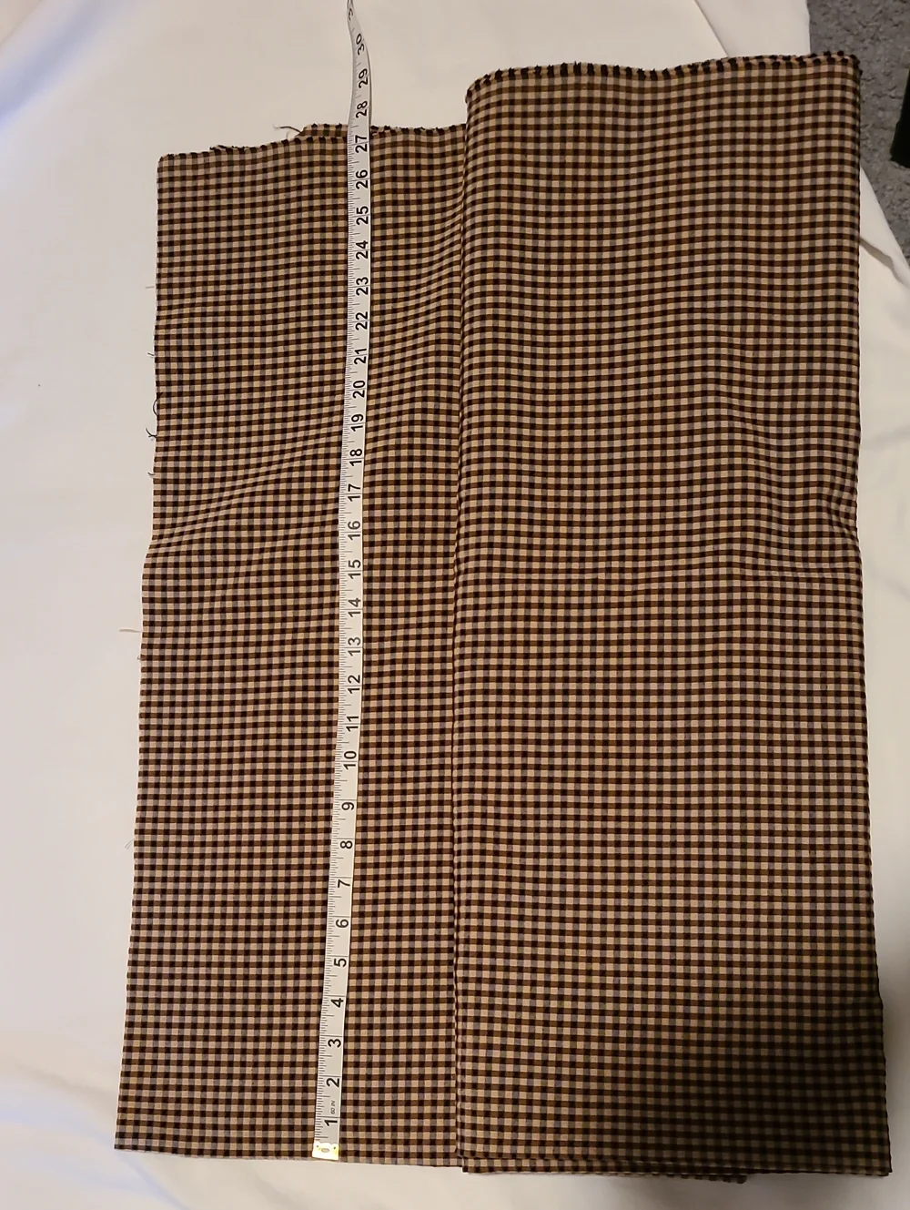 Fabric - Black and Tan, Mini Check Pattern, 3 Yards Sewing Crafts
